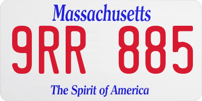 MA license plate 9RR885