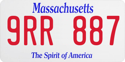 MA license plate 9RR887