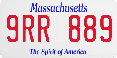 MA license plate 9RR889
