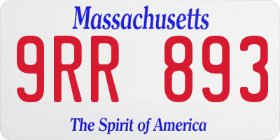 MA license plate 9RR893