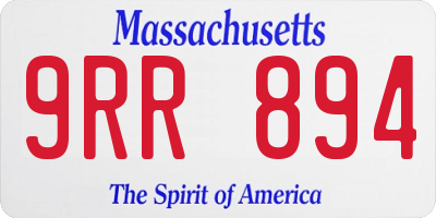 MA license plate 9RR894