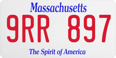 MA license plate 9RR897