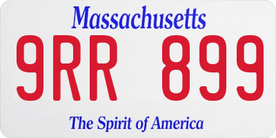 MA license plate 9RR899