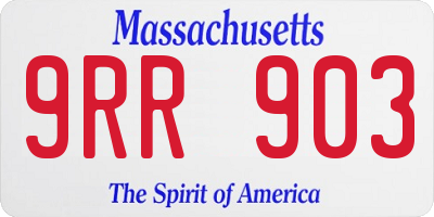 MA license plate 9RR903