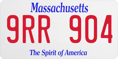 MA license plate 9RR904