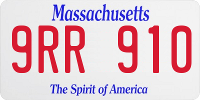 MA license plate 9RR910
