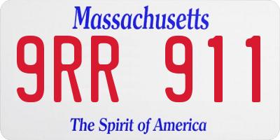 MA license plate 9RR911