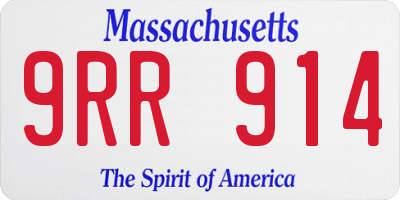 MA license plate 9RR914