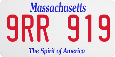 MA license plate 9RR919