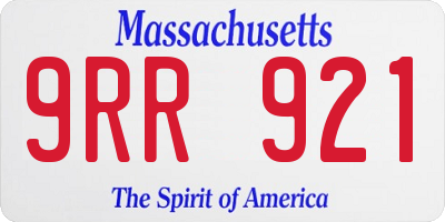 MA license plate 9RR921