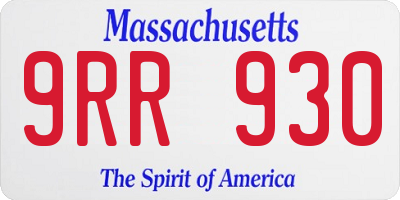 MA license plate 9RR930