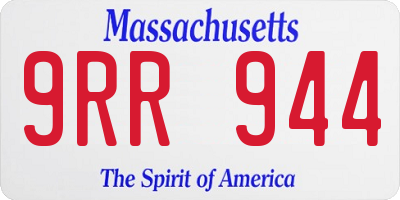 MA license plate 9RR944