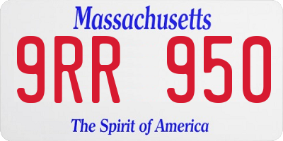 MA license plate 9RR950