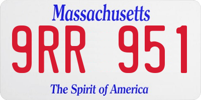 MA license plate 9RR951