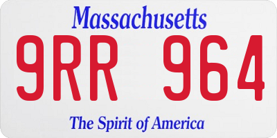 MA license plate 9RR964