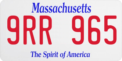MA license plate 9RR965