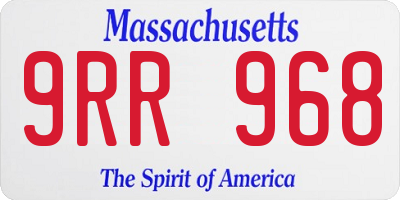 MA license plate 9RR968