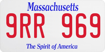 MA license plate 9RR969