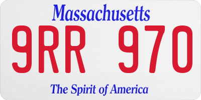 MA license plate 9RR970