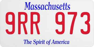 MA license plate 9RR973