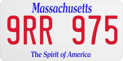 MA license plate 9RR975