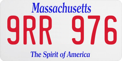 MA license plate 9RR976