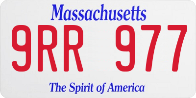 MA license plate 9RR977