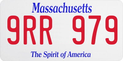 MA license plate 9RR979