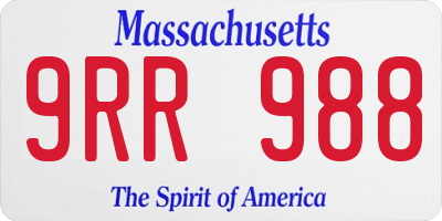 MA license plate 9RR988