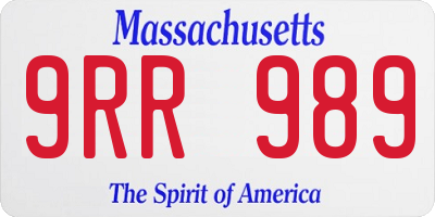 MA license plate 9RR989