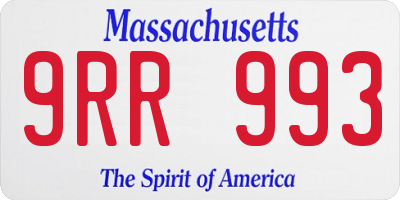 MA license plate 9RR993