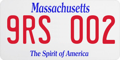 MA license plate 9RS002
