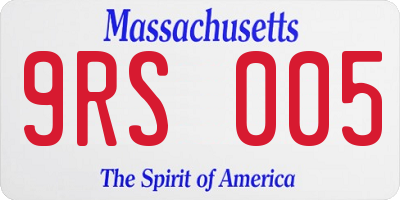 MA license plate 9RS005