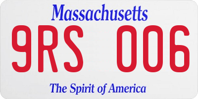 MA license plate 9RS006
