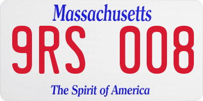 MA license plate 9RS008