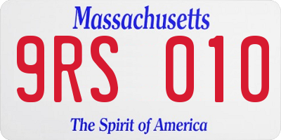 MA license plate 9RS010