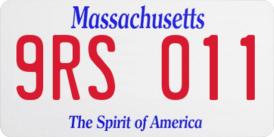MA license plate 9RS011
