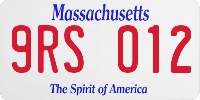 MA license plate 9RS012