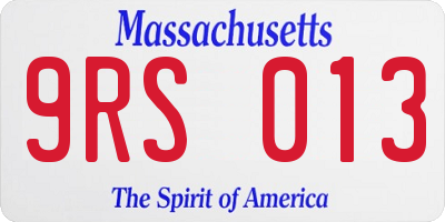 MA license plate 9RS013