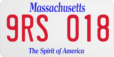 MA license plate 9RS018