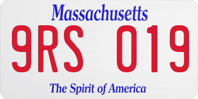 MA license plate 9RS019