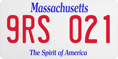 MA license plate 9RS021