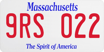 MA license plate 9RS022