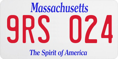 MA license plate 9RS024