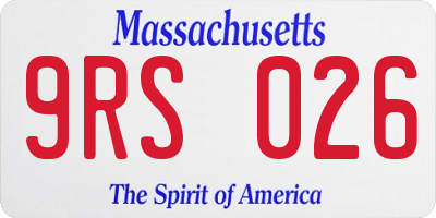 MA license plate 9RS026