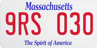 MA license plate 9RS030