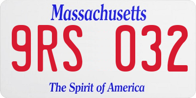 MA license plate 9RS032
