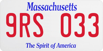 MA license plate 9RS033