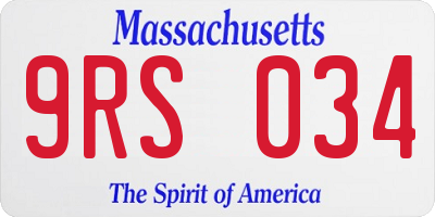 MA license plate 9RS034