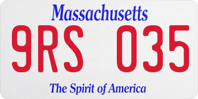 MA license plate 9RS035